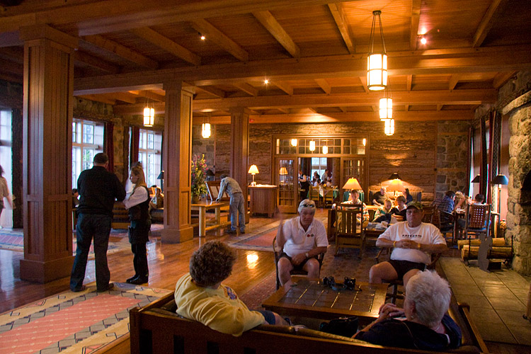 [Inside Crater Lake Lodge]