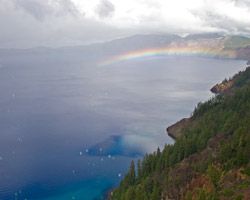 Rainbow over Crater Lake